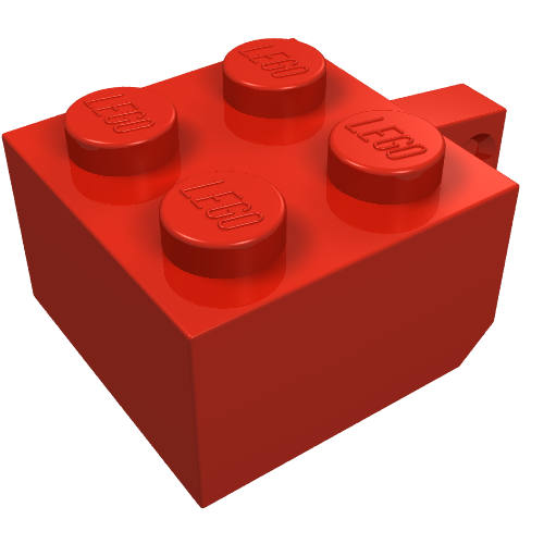 Hinge Brick 2 x 2 Locking with 1 Finger Vertical [No Axle Hole] (Red)
