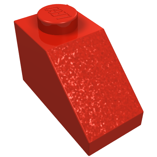 Brick Sloped 45° 2 x 1 without Bottom Pin (Red)