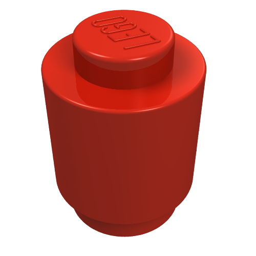 Brick Round 1 x 1 Solid Stud (Red)