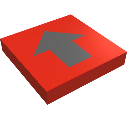 Tile 2 x 2 with Black Wide Arrow Print (Red)