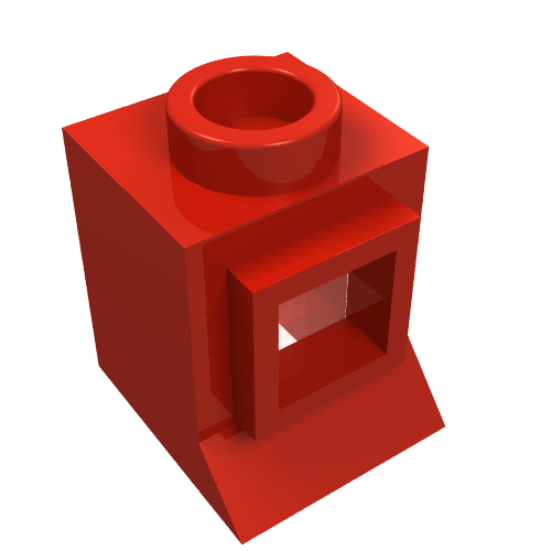 Window 1 x 1 x 1 Classic with Long Sill [Complete] (Red)