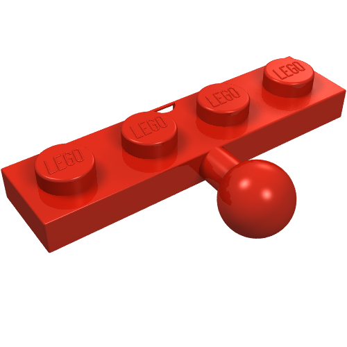 Plate Special 1 x 4 with Towball (Red)