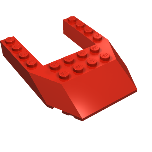 Brick Wedged, Sloped 6 x 8 Cutout (Red)