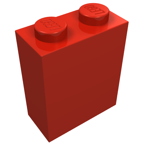 Brick 1 x 2 x 2 with Inside Axle Holder (Red)