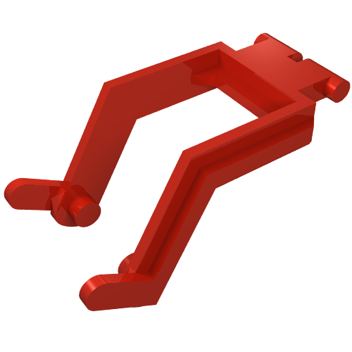 Construction Vehicle Bucket Arm, Small - 2 x 6 x 2 (Red)