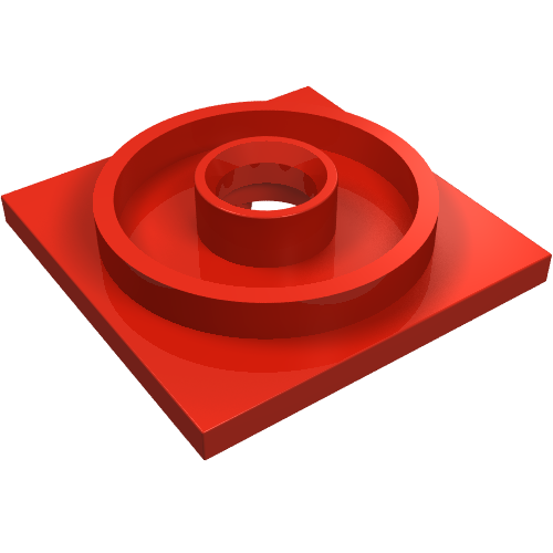 Turntable 4 x 4 Square Base (Red)