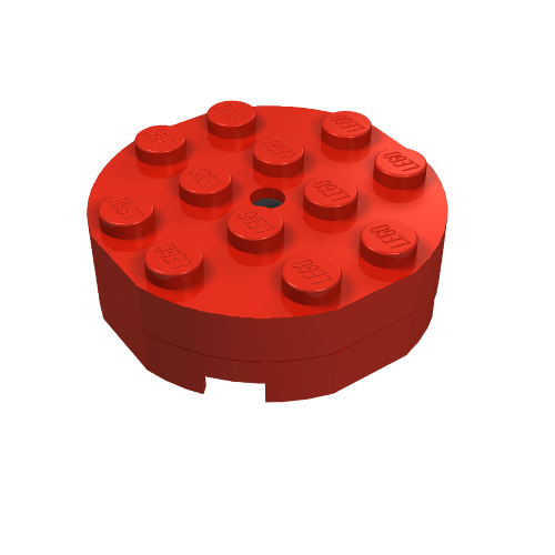 Turntable 4 x 4 - Old Type Complete - Faceted (Red)