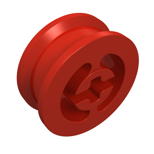 Wheel with Split Axle hole (Red)