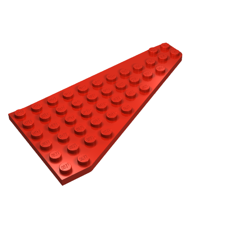 Wedge, Plate 7 x 12 Wing Left (Red)