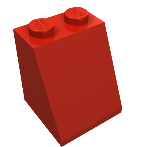 Brick Sloped 65° 2 x 2 x 2 Smooth without Bottom Tube (Red)