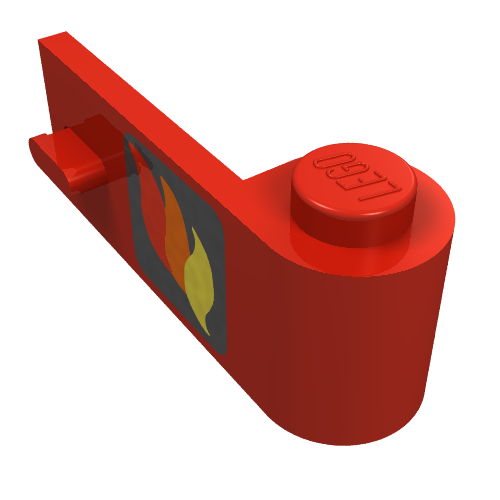 Door 1 x 3 x 1 Right with Fire Logo Print (Red)