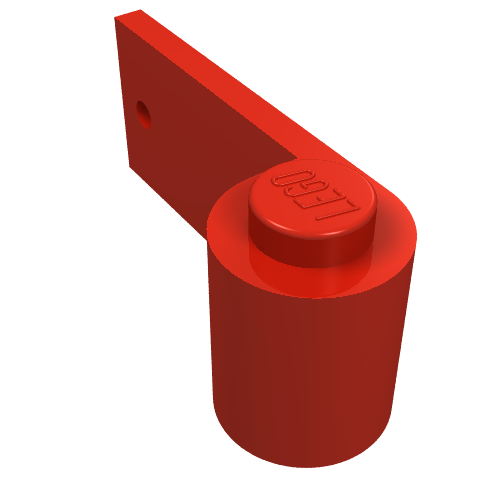 Door 1 x 3 x 1 Left with Fire Logo Print (Red)