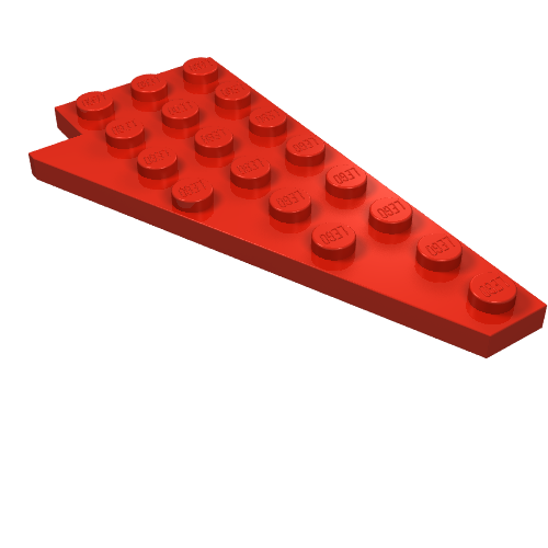Wedge Plate 8 x 4 Wing Right with Stud Notch (Red)