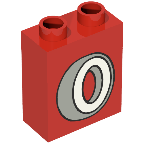 Duplo Brick 1 x 2 x 2 with Tire Print (Red)