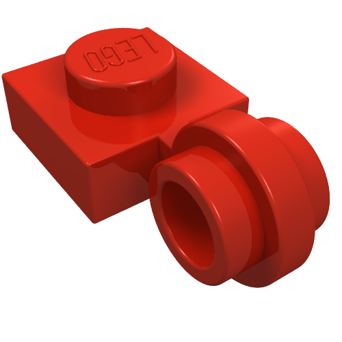 Plate Special 1 x 1 with Clip Light, Bar Hole [Thin Ring] (Red)