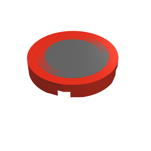 Tile Round 2 x 2 with Black Exhaust Port Print (Red)