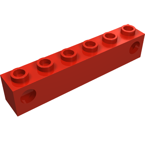 Light Prism Brick, Train, 1 x 6 Holder (Red)