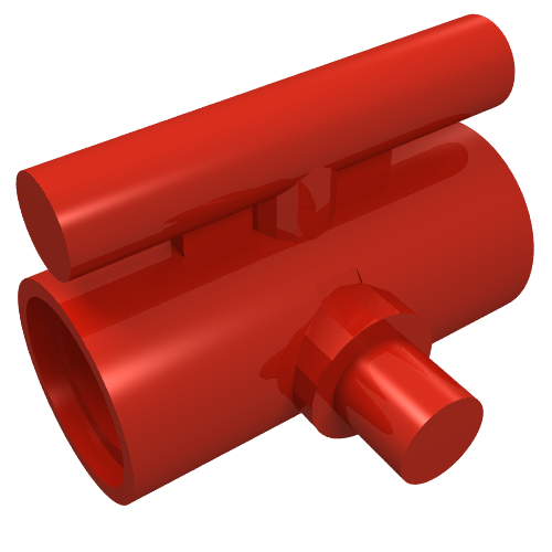 Technic Pin Joiner Round with Slot, Bar and Pivot (Red)