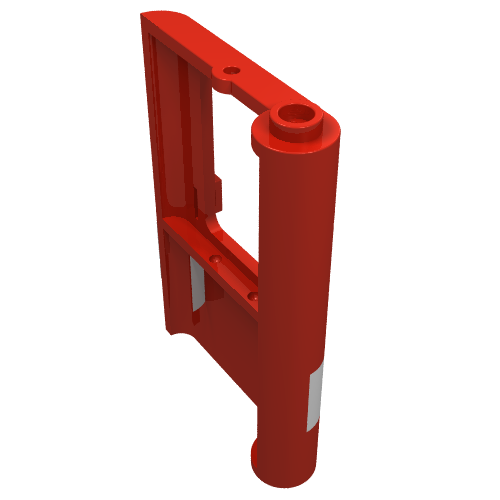 Door 1 x 4 x 5 Train Left with White Stripe Print (Red)