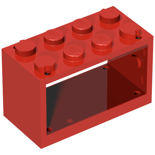 String Reel 2 x 4 x 2 Holder With Closed Studs (Red)