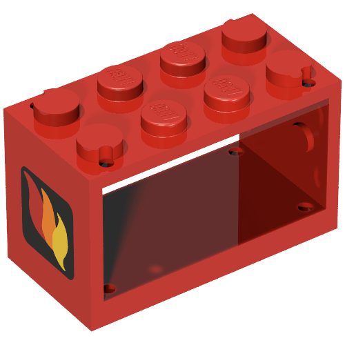 String Reel 2 x 4 x 2 Holder with Classic Fire Logo Print (Red)