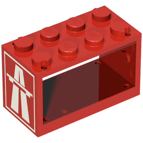 String Reel 2 x 4 x 2 Holder with Highway Print (Red)