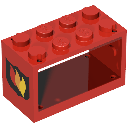 Hose Reel 2 x 4 x 2 Holder with Fire Shield Print (Red)