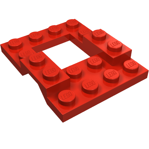 Vehicle Base 4 x 5 with Wheel Arches, 2 x 2 Opening (Red)