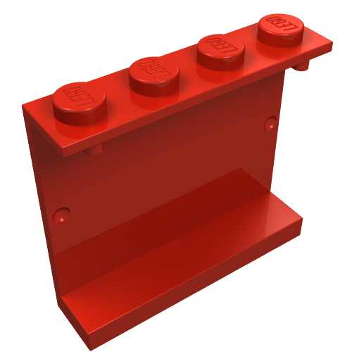 Panel 1 x 4 x 3 [Solid Studs] (Red)