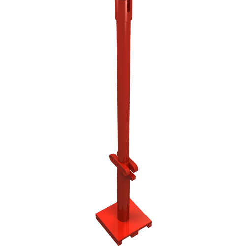 Boat, Mast 2 x 2 x 9 2/3 Bar with Slot on Top and 2 Finger Hinge on Two Sides (Red)