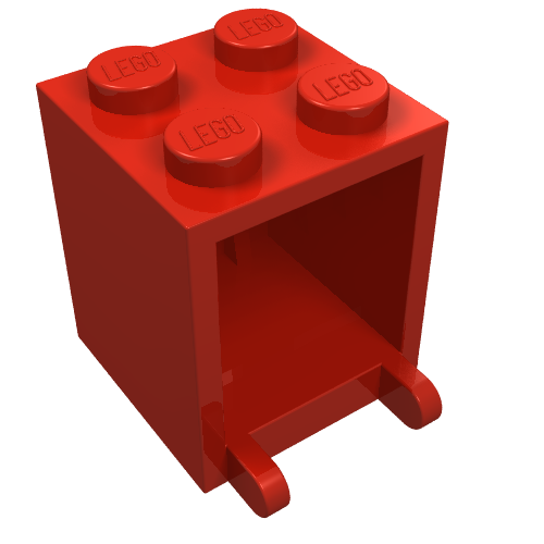 Box 2 x 2 x 2 [Solid Studs] (Red)