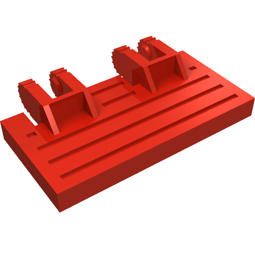 Hinge Train Gate 2 x 4 Locking Dual 2 Fingers with Rear Reinforcements, 9 Teeth (Red)