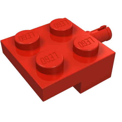 Plate Special 2 x 2 with Wheel Holder (Red)