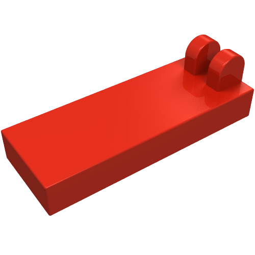 Hinge Tile 1 x 2 1/2 with 2 Fingers on Top (Red)