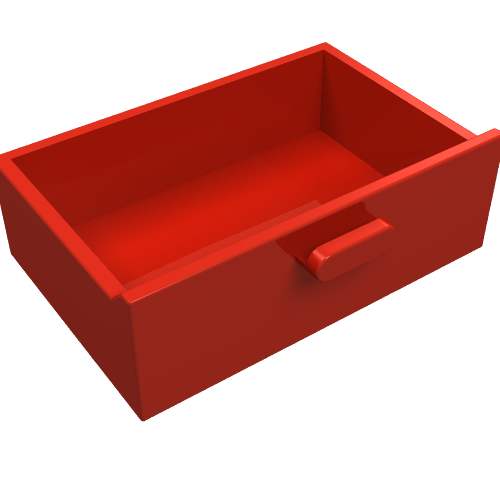 Cupboard 2 x 3 Drawer (Red)