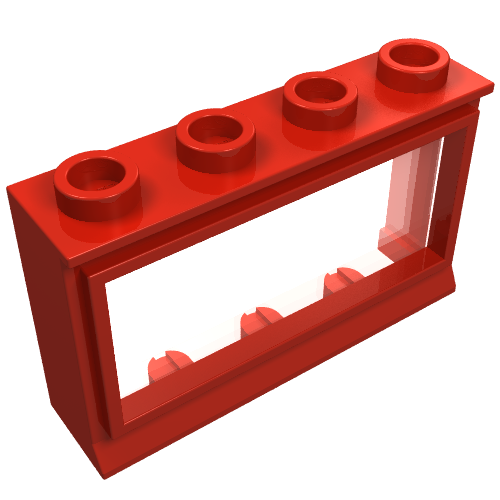 Window 1 x 4 x 2 Classic with Short Sill [Complete] (Red)