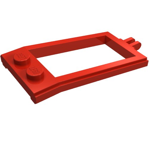 Animal / Creature Accessory, Horse Hitching, with 1 x 2 Studs, Hinge [2 Fingers] (Red)