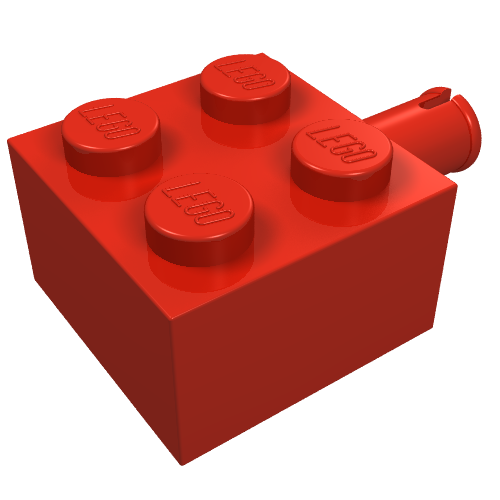 Brick Special 2 x 2 with Pin and No Axle Hole (Red)