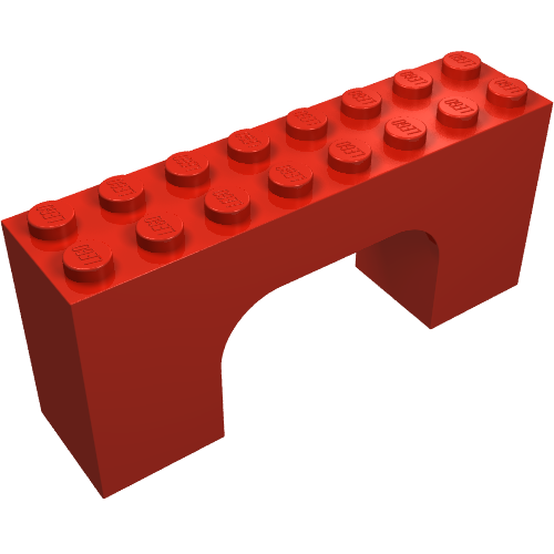 Brick Arch 2 x 8 x 3 (Red)