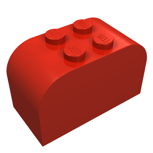 Brick Curved 2 x 4 x 2 Double [Plain] (Red)