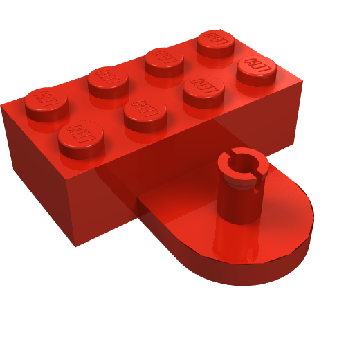 Brick Special 2 x 4 with Coupling, Male (Red)