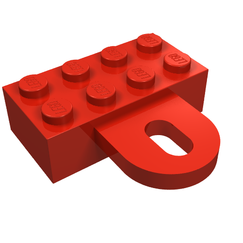 Brick Special 2 x 4 with Coupling, Female (Red)