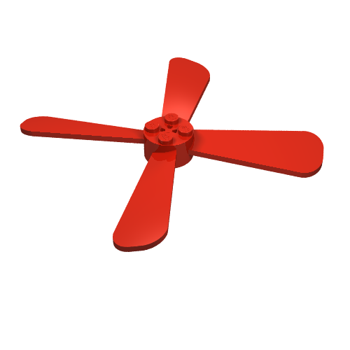 Propeller 4 Blade 13 Diameter with Studs and Cross (Red)