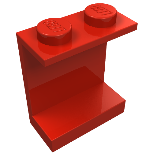 Panel 1 x 2 x 2 [Solid Studs] (Red)