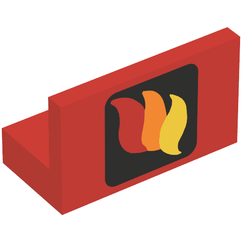 Panel 1 x 2 x 1 with Classic Fire Logo Print (Red)
