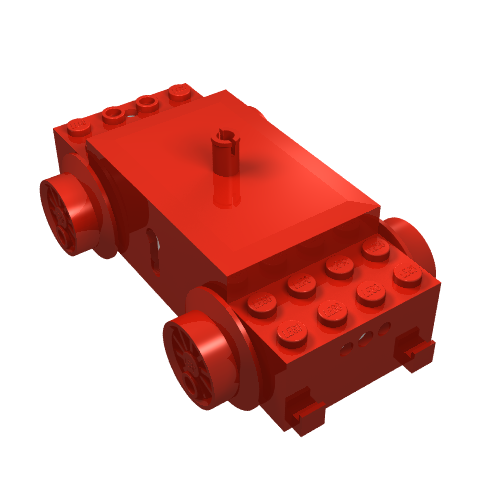 Motor, Train Base, 12V Unslotted with 3-Hole Plugs (Red)