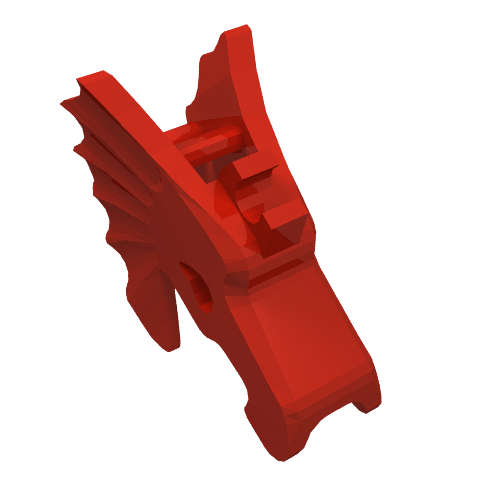 Animal / Creature Accessory, Horse Battle Helmet [Winged, One Clip] (Red)
