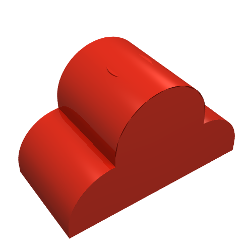 Brick Curved 2 x 4 x 2 Triple, No Studs (Red)