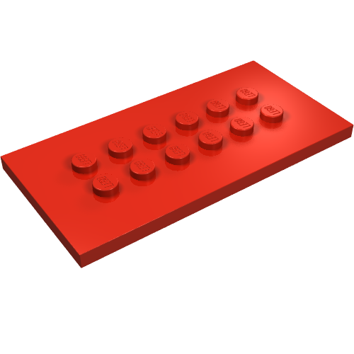 Plate Special 4 x 8 with Studs in Centre (Red)