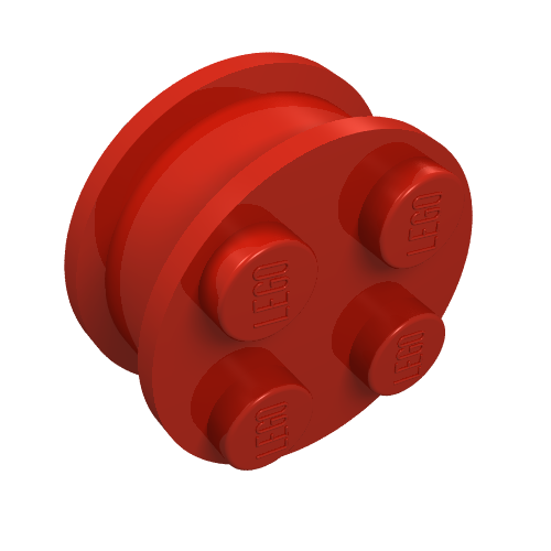 Wheel Old with 4 Studs (Red)